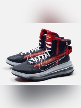 Nike Air Max 720 SATURN Mens Sz 8 Olympic Midnight Navy-White,Gym-Red AO2110-400